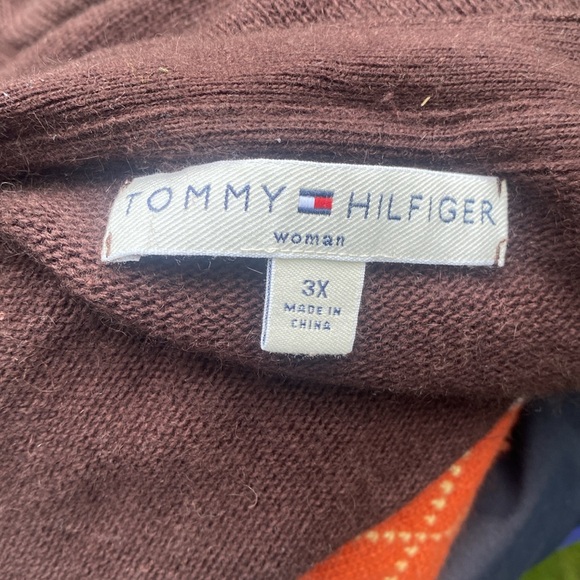 🍁 EPLC Tommy Hilfiger WOMAN Argyle CARDIGAN SZ LG- 1X - Picture 6 of 16